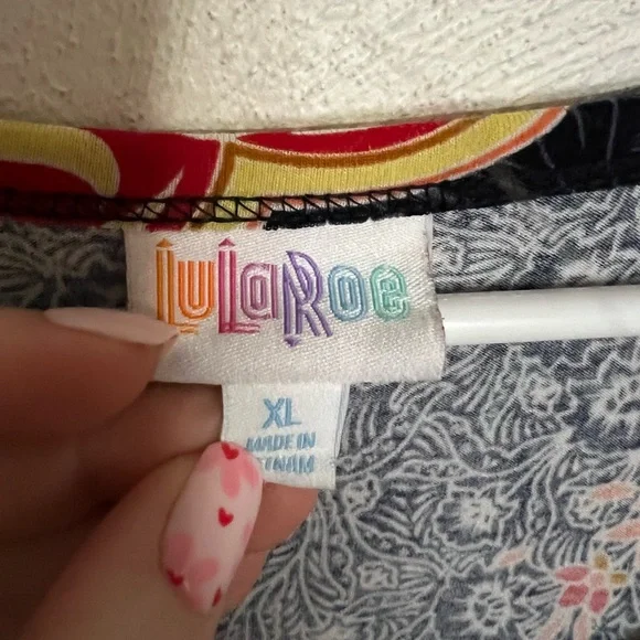 LULAROE Classic Nikki Sleeveless Knit Dress Paisley Pattern Navy Blue Women's XL - Picture 3 of 4